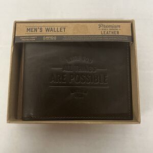Genuine Leather Wallet RFID With GIF All Things Are Possible Matthew New